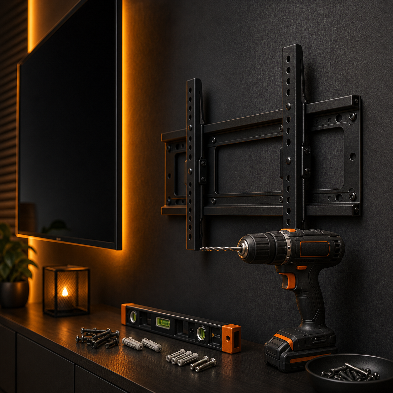 Pasang Bracket TV service visual